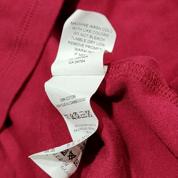 L.L. Bean Women's Red/Burgundy Supima Cotton Mock Neck Long Sleeve Pullover, L - Picture 6 of 7